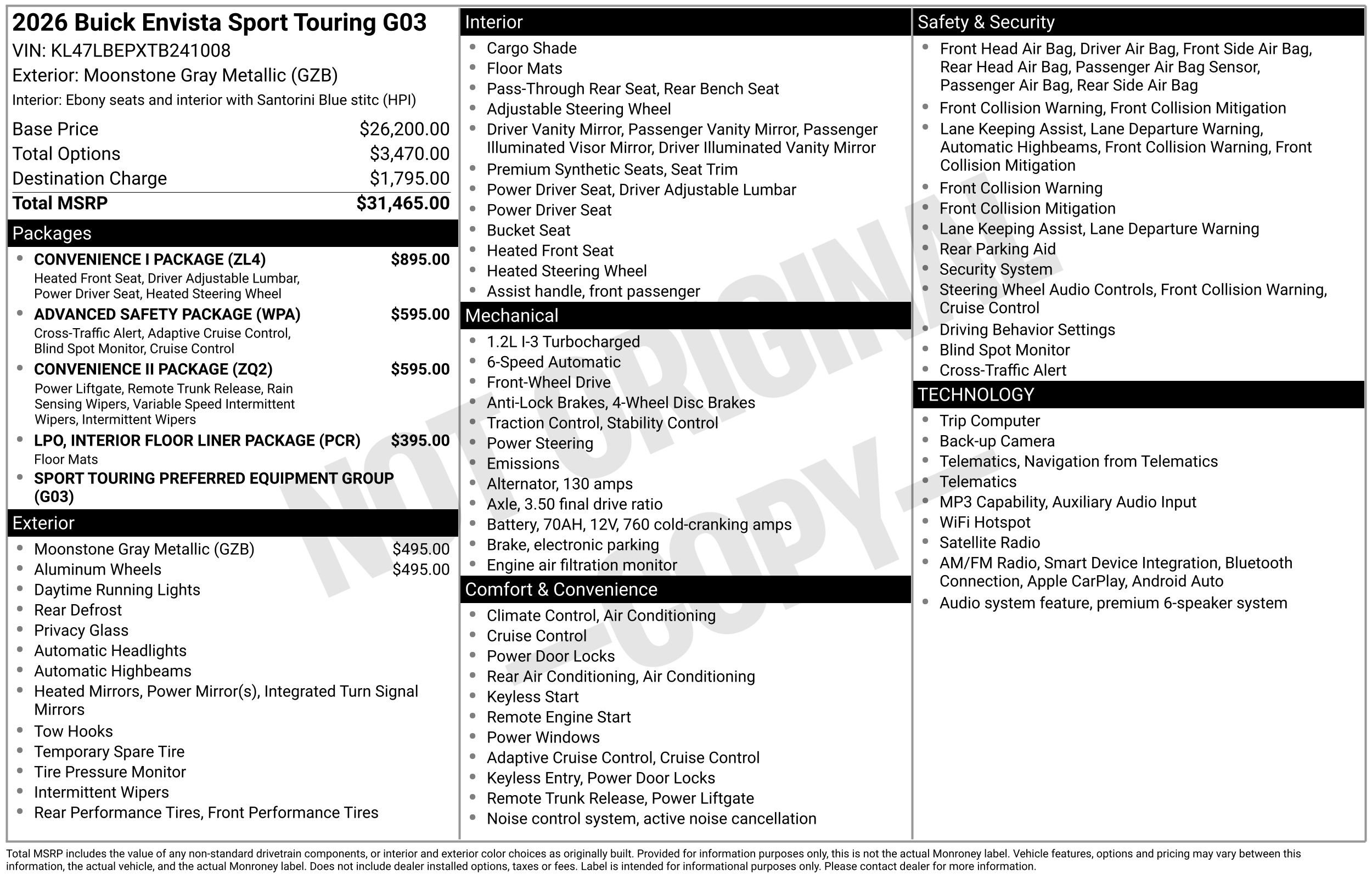 New 2026 Moonstone Gray Metallic Buick Sport Touring image 41