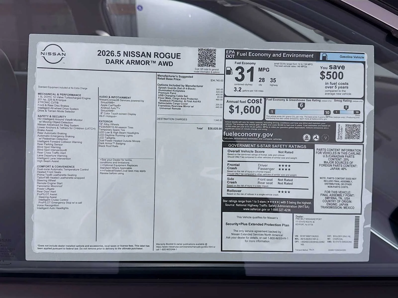 New 2026 Boulder Gray Pearl Nissan Dark Armor image 6