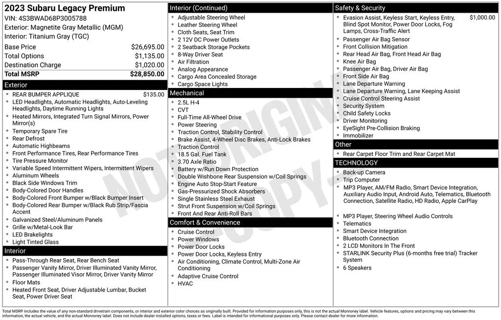 Used 2023 Gray Subaru Premium image 17