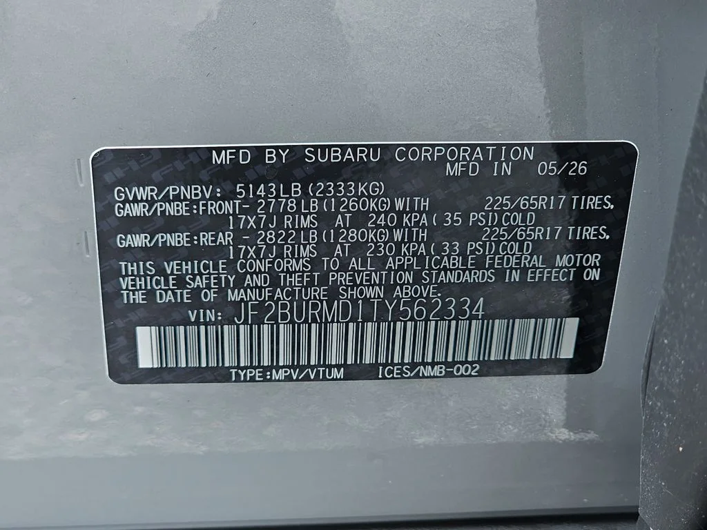 New 2026 RIVER ROCK PEARL Subaru Wilderness image 32