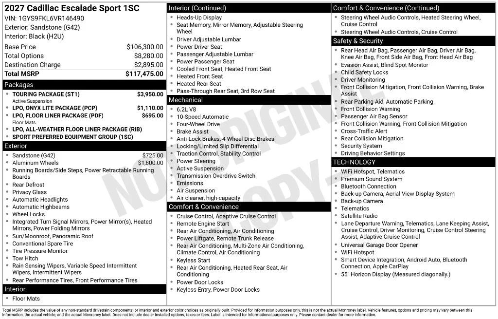 New 2027 Beige Cadillac Sport image 2