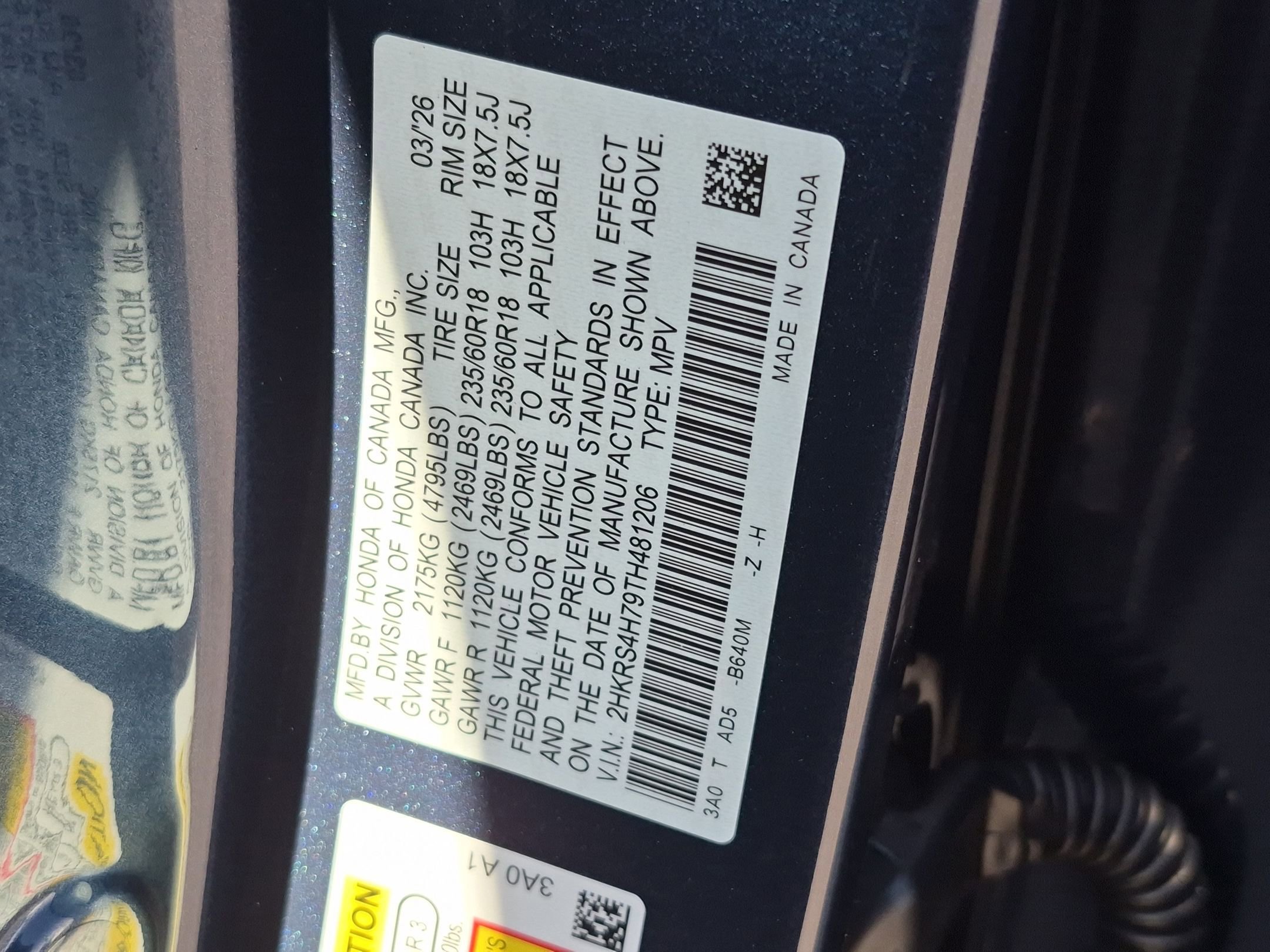 New 2026 Canyon River Blue Metallic Honda EX-L image 16