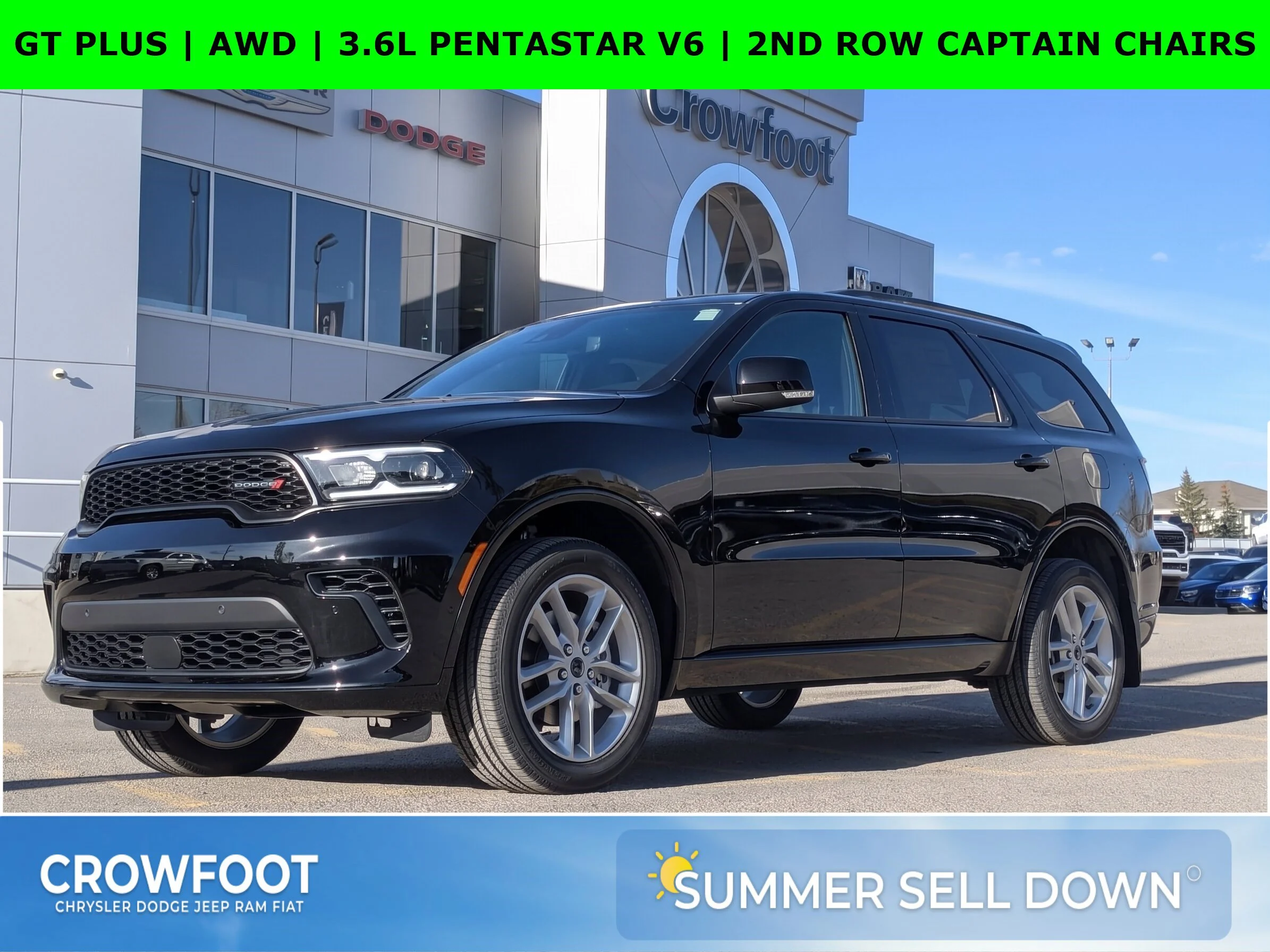 New 2026 Black Dodge GT Plus - - GT Plus Pkg (2BH) - 2nd Row Captain Chairs - Leather?Faced Bucket Seats - 10.1-inch Nav image 1