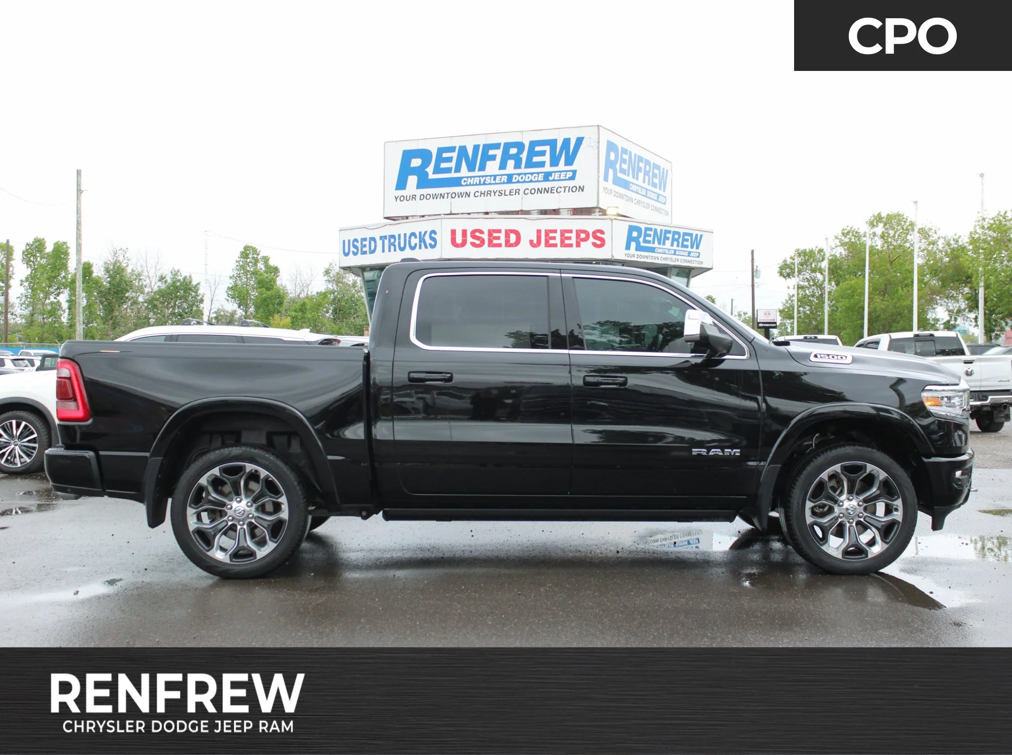 Certified Used 2023 Black RAM Limited Longhorn * No Accidents | HEMI V8 | Apple CarPlay | Trailer Tow | Adaptive Cruise | Sunroof image 1