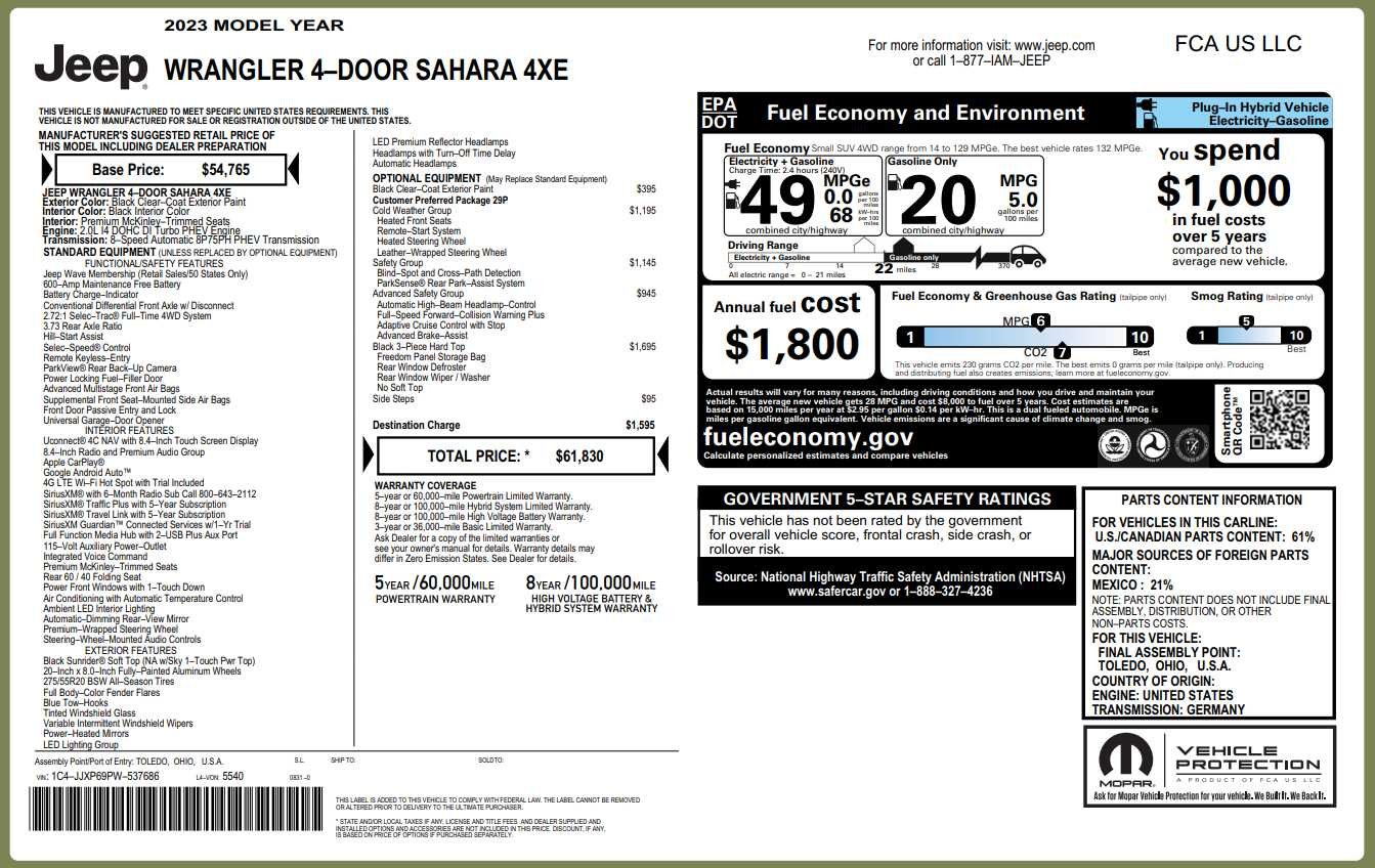Used 2023 Black Clearcoat Jeep Sahara image 4