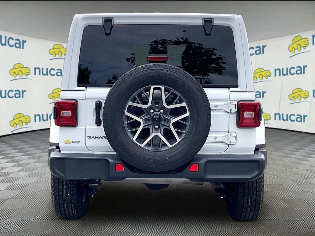 Used 2025 Bright White Clearcoat Jeep Sahara image 5