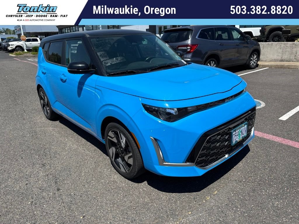 Used 2023 Surf Blue w/Black Roof Kia GT-Line image 1