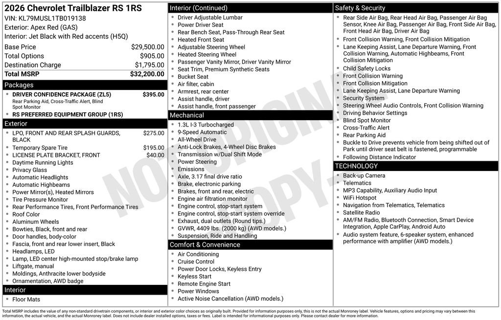 Used 2026 Red Chevrolet RS image 33