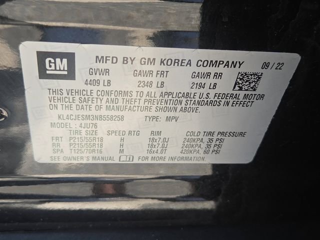 Used 2022 Ebony Twilight Metallic Buick Preferred image 7