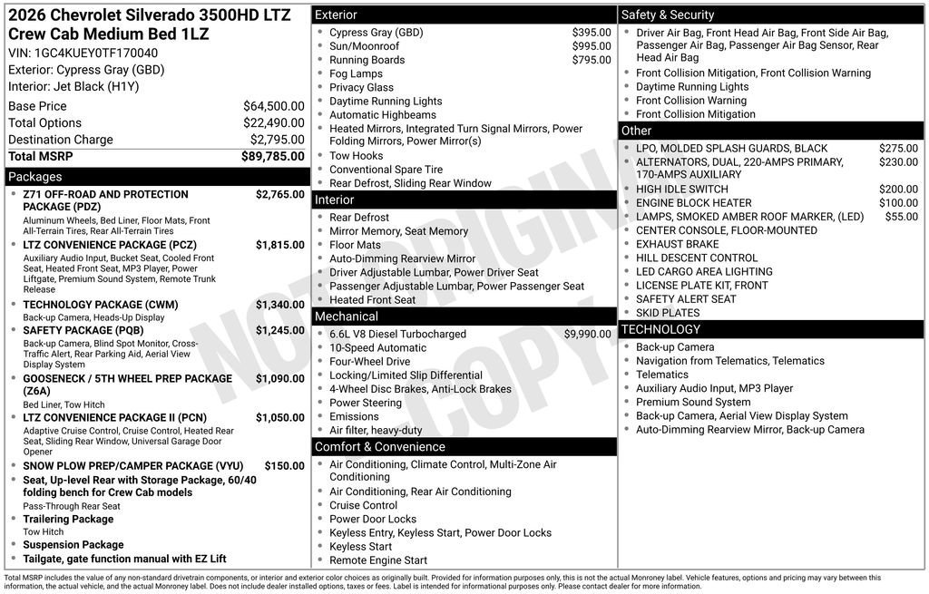 New 2026 Cypress Gray Chevrolet LTZ image 5