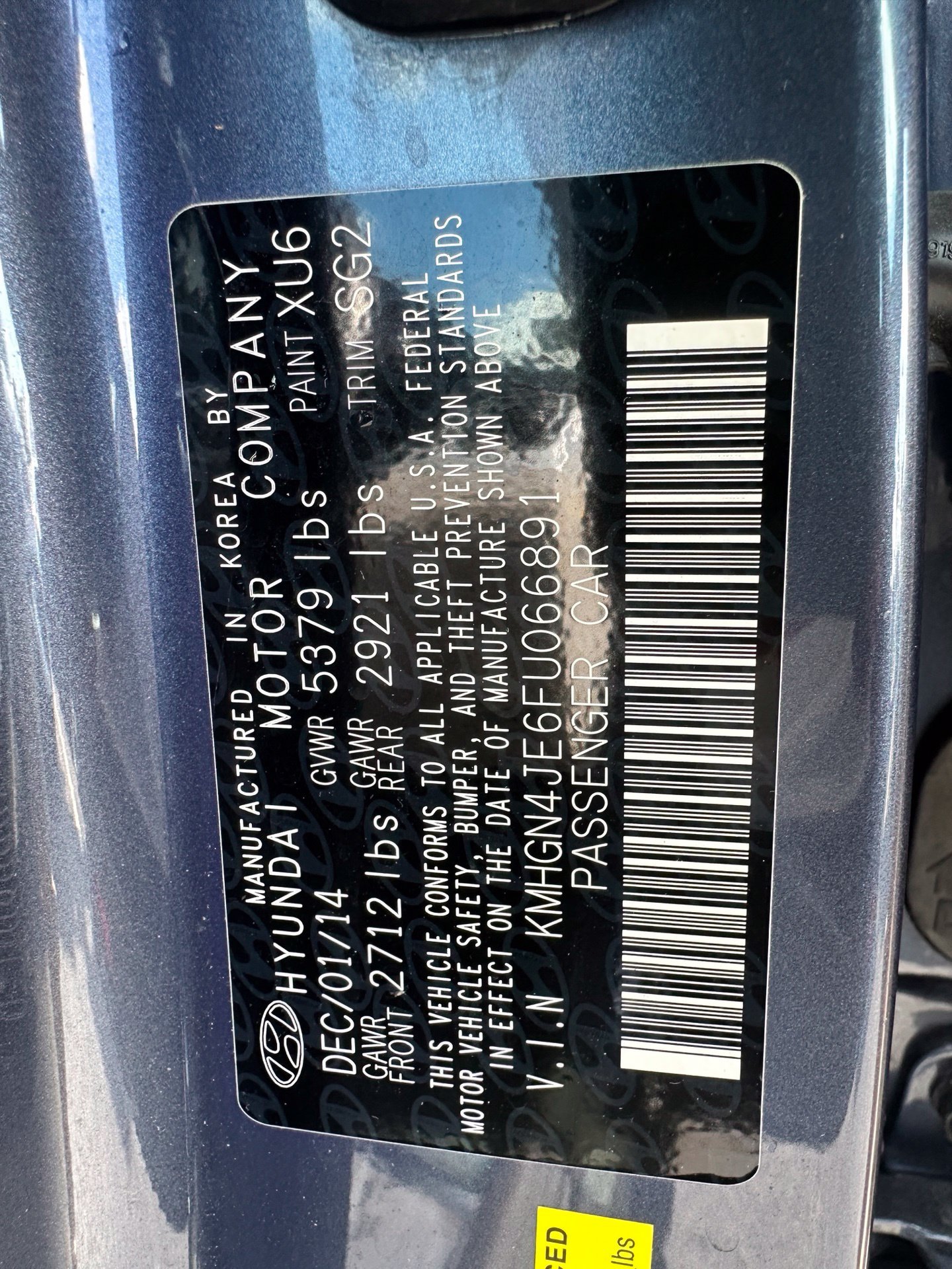 Used 2015 Blue Hyundai 3.8 image 34