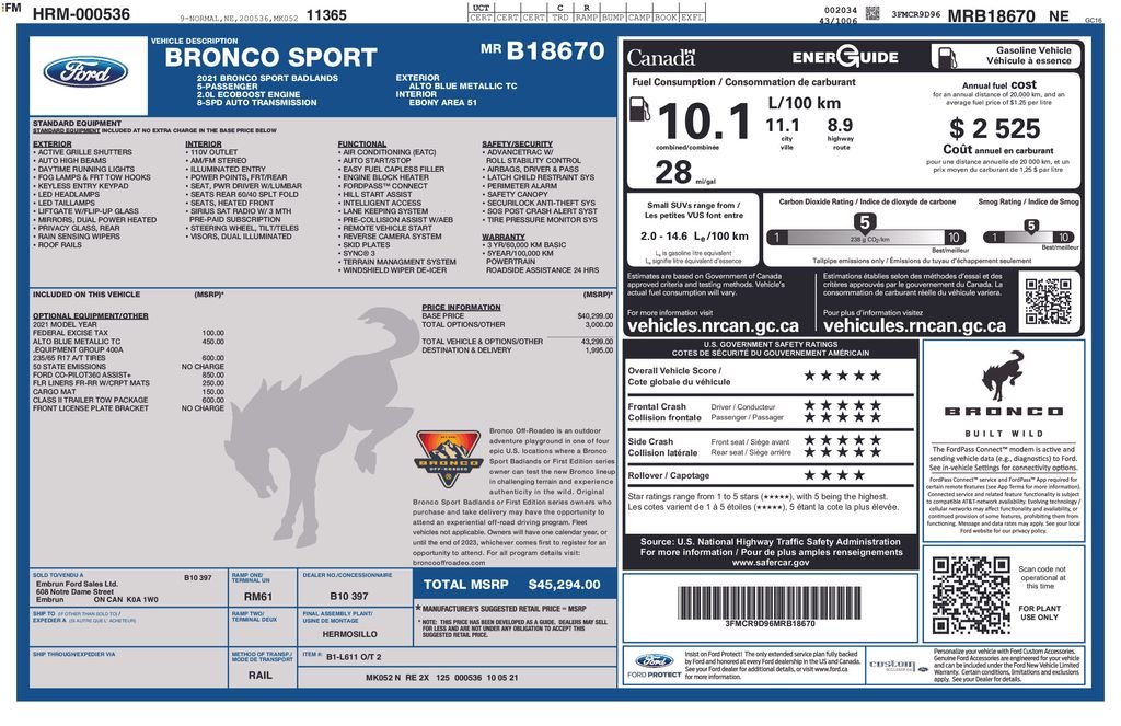 Used 2021 Blue Ford Badlands image 22