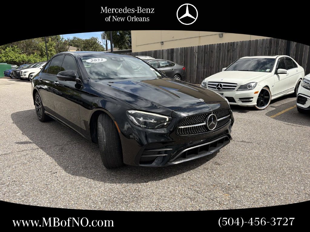 Certified Used 2022 Black Mercedes-Benz E 350 image 1