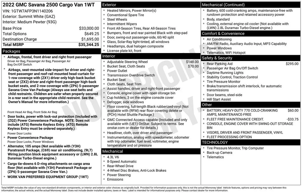 Used 2022 White GMC Work Van image 16