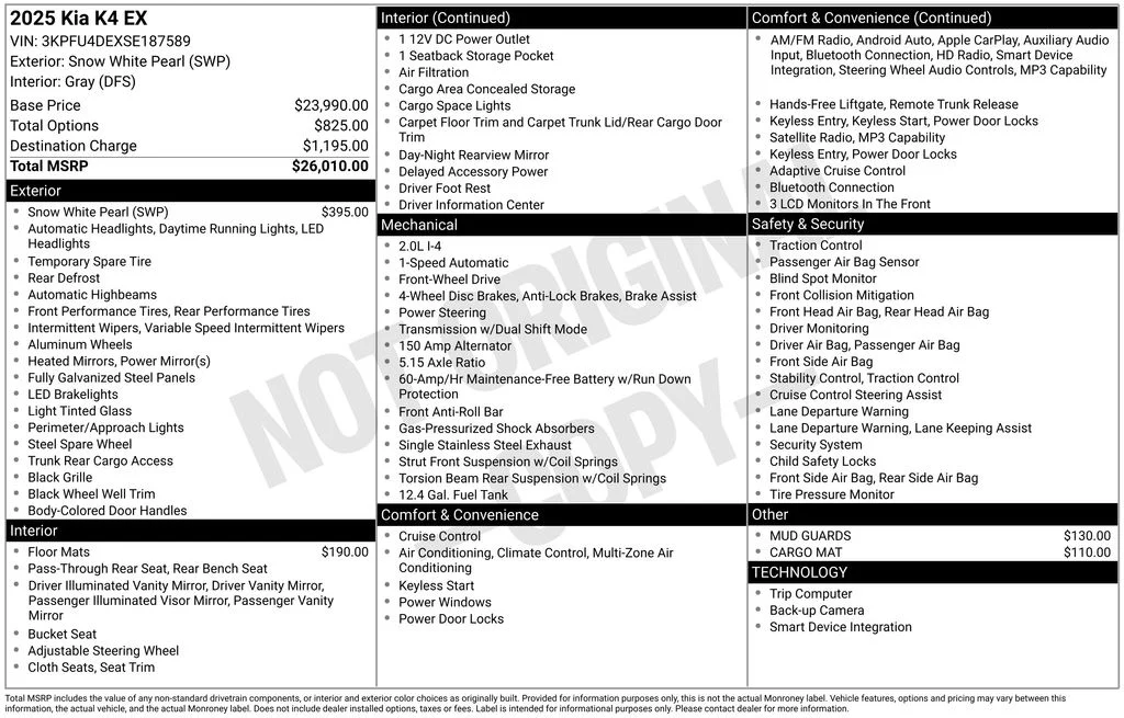 Used 2025 White Kia EX image 6