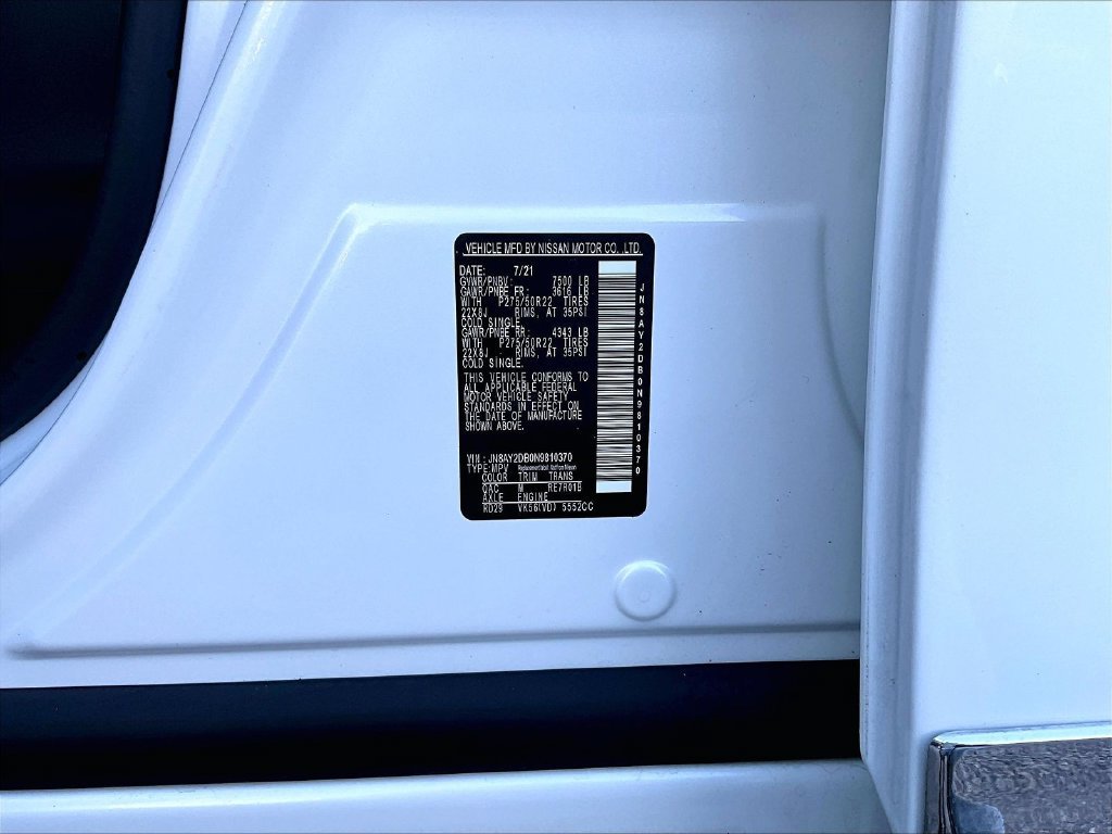 Certified Used 2022 White Nissan Platinum image 37
