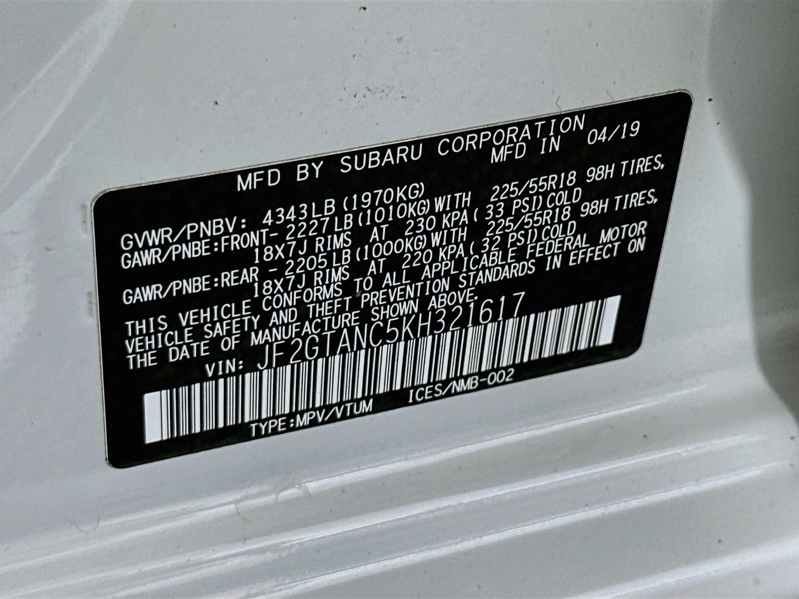 Used 2019 Crystal White Pearl Subaru 2.0i Limited image 33