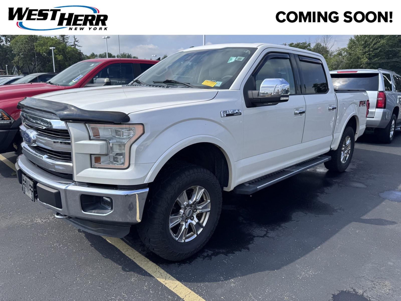 Used 2015 White Platinum Metallic Tri-Coat Ford Lariat image 1