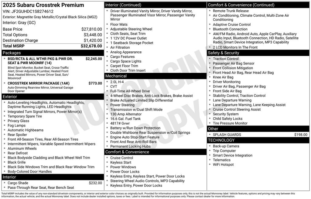 Certified Used 2025 Gray Subaru Premium image 7