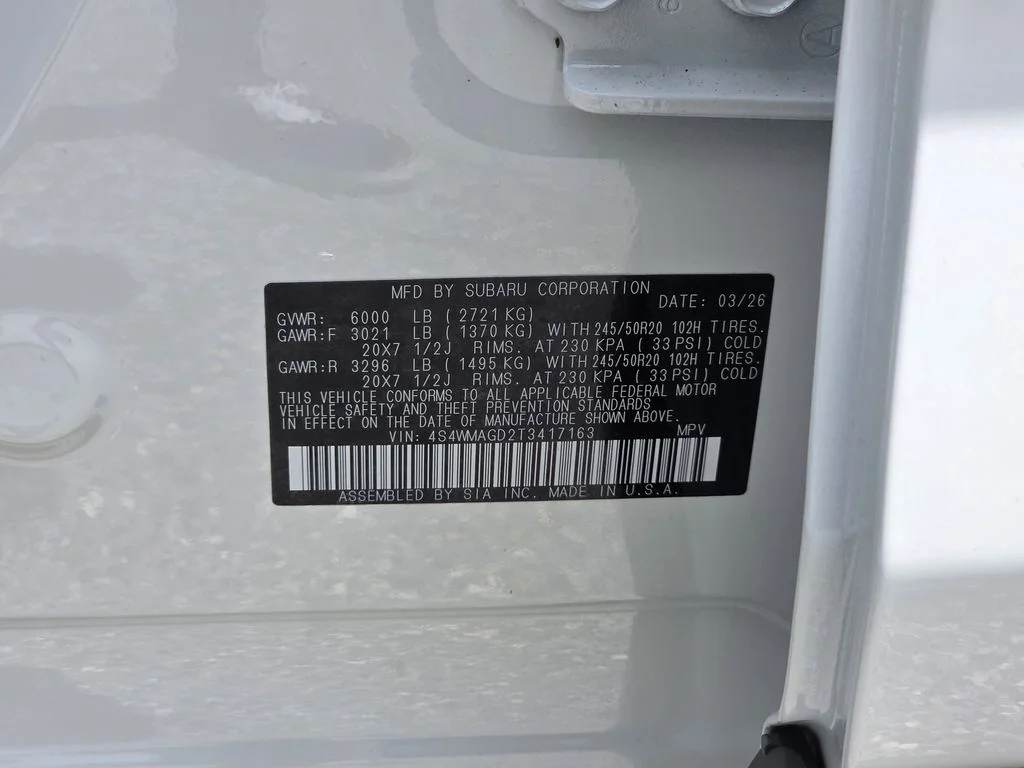 New 2026 CRYSTAL WHITE PEARL Subaru Limited 7-Passenger image 31