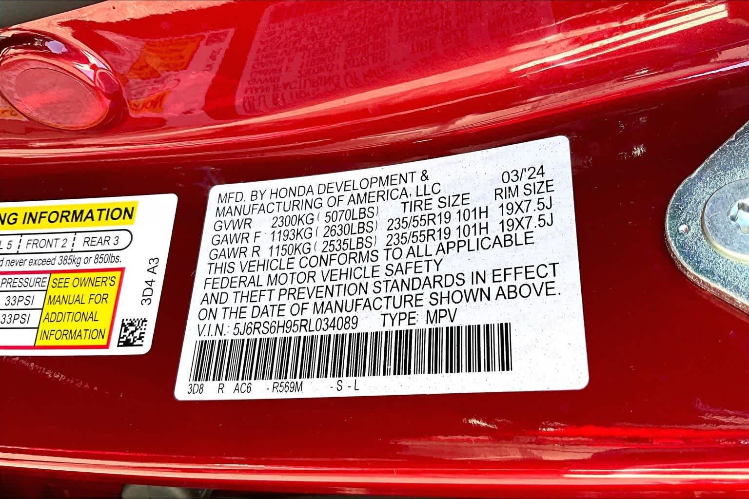 Used 2024 Radiant Red Metallic Honda Sport Touring image 37