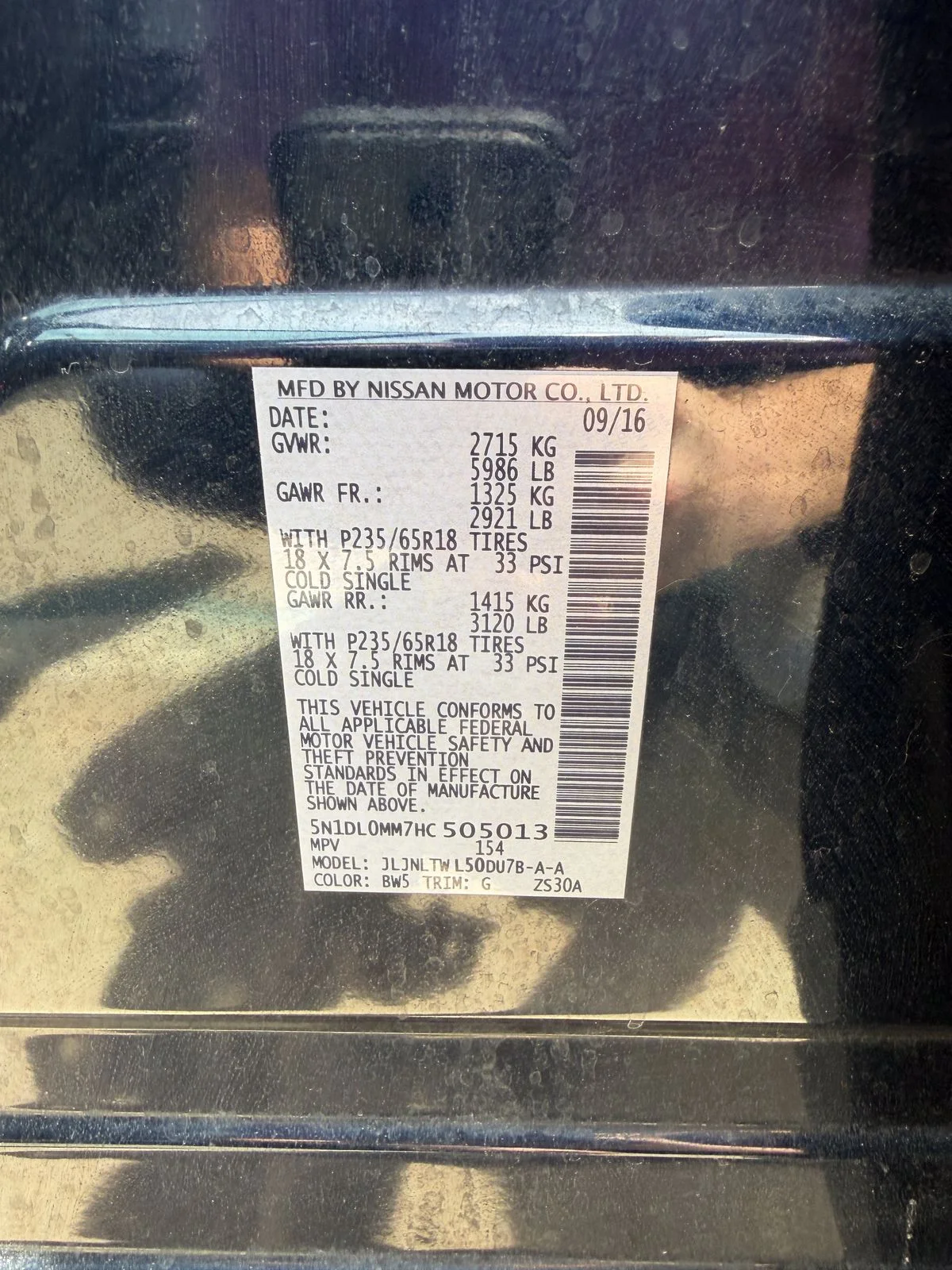 Used 2017 Blue INFINITI Base image 7