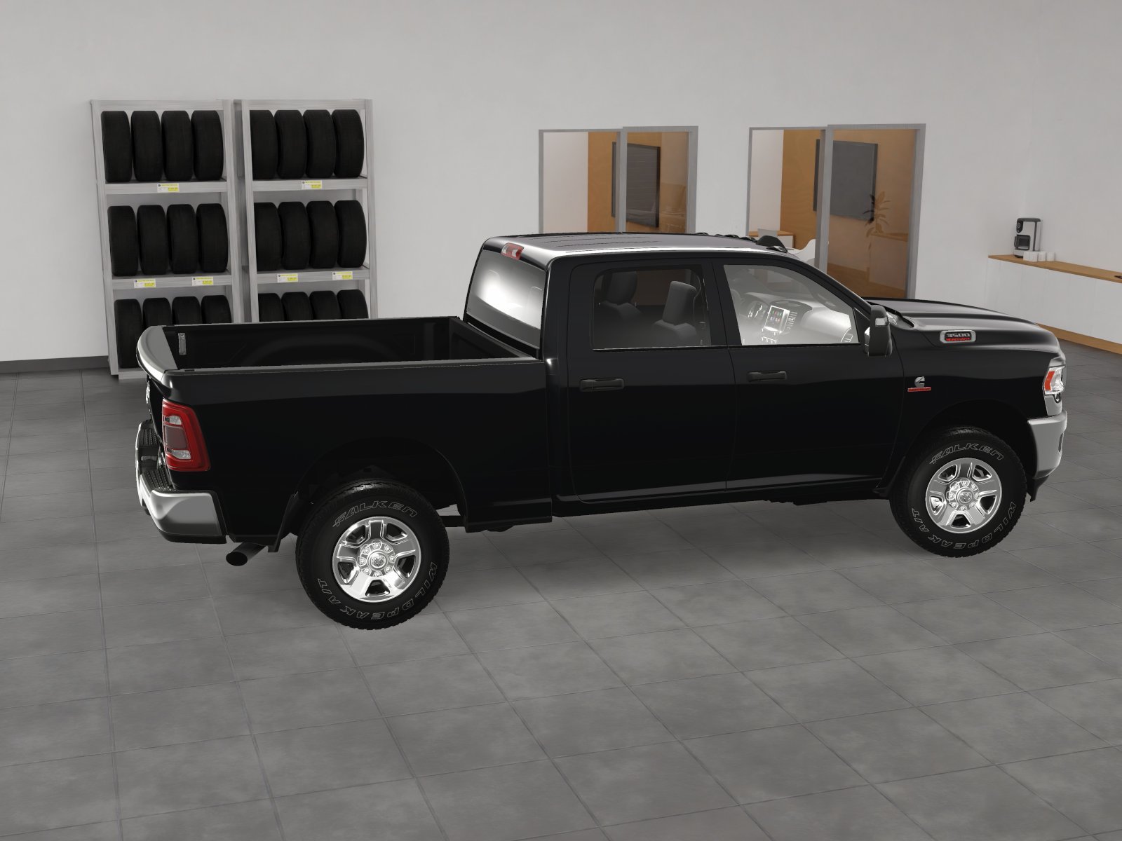 New 2024 Diamond Black Crystal Pearl-Coat Exterior Paint RAM Tradesman image 33