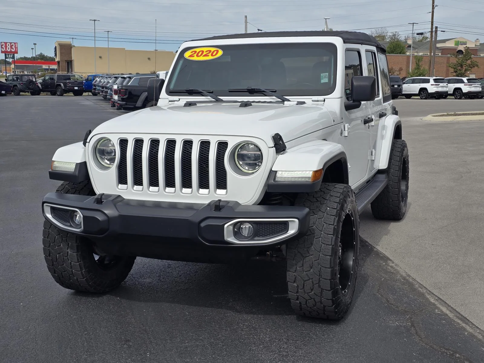 Used 2020 Bright White Clearcoat Jeep Sahara image 3