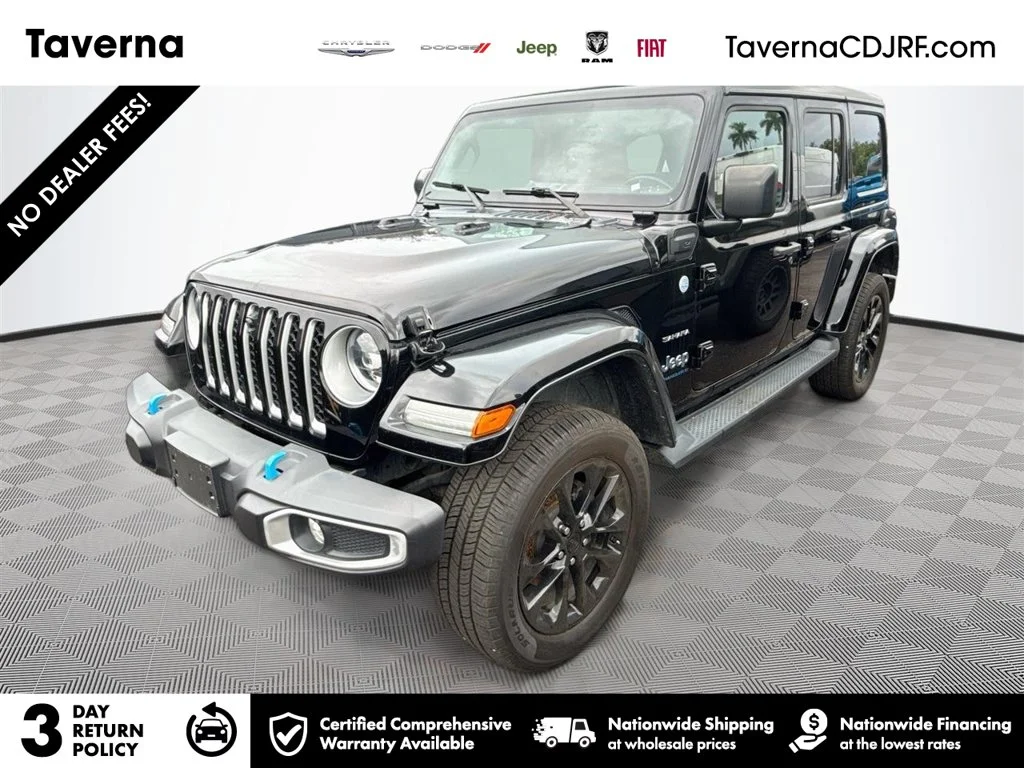 Used 2023 Black Jeep Sahara 4xe image 1