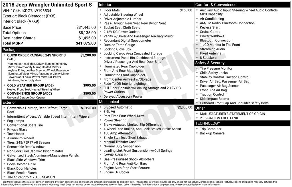 Used 2018 Black Jeep Unlimited Sport S image 24