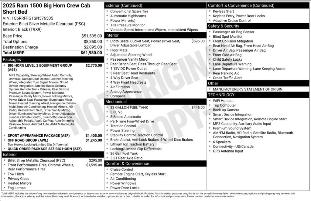 Used 2025 Silver Ram Big Horn/Lone Star image 2