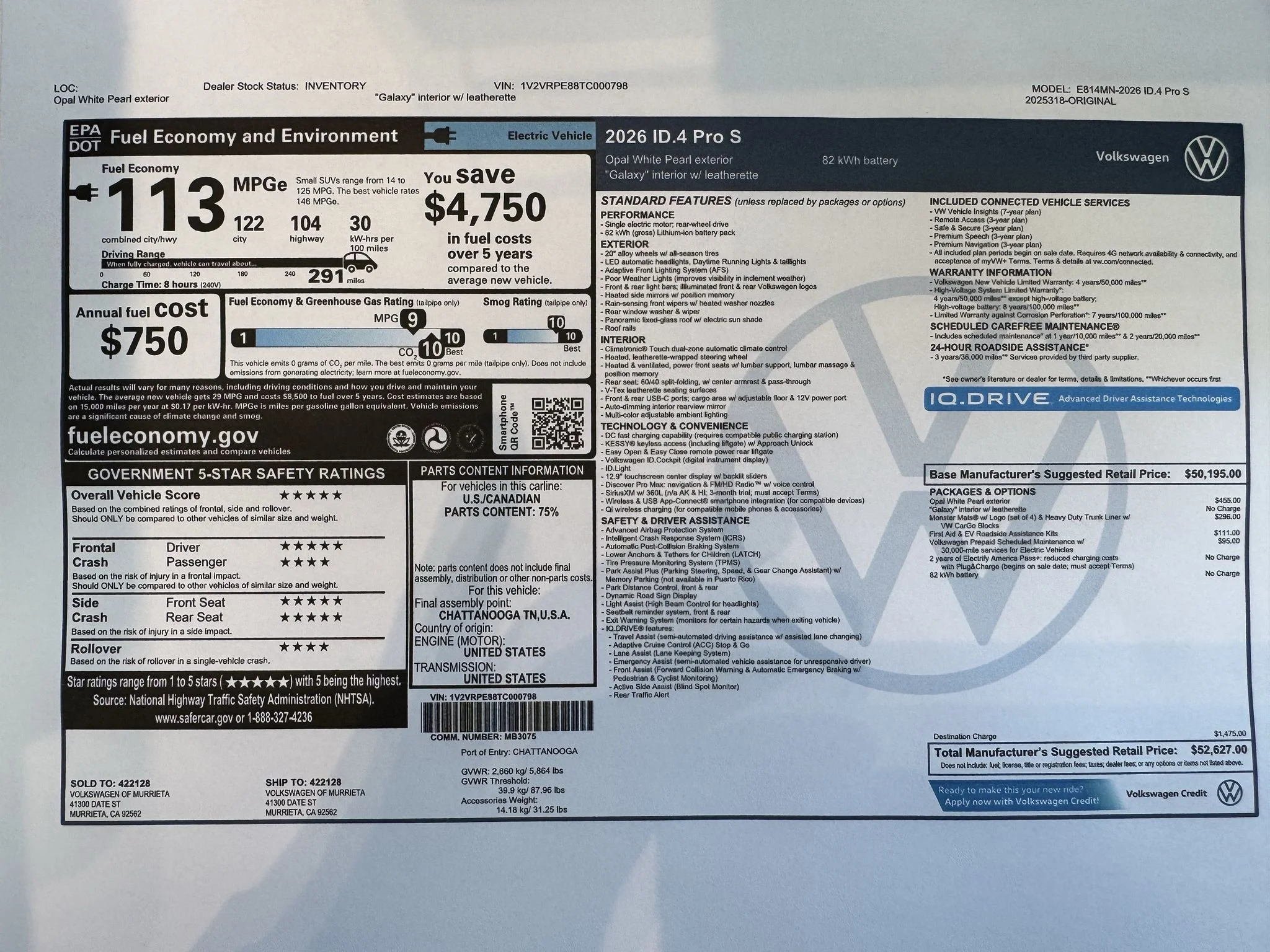 New 2026 Opal White Pearl Volkswagen Pro S image 3