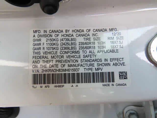 Certified Used 2021 Platinum White Pearl Honda EX-L image 28