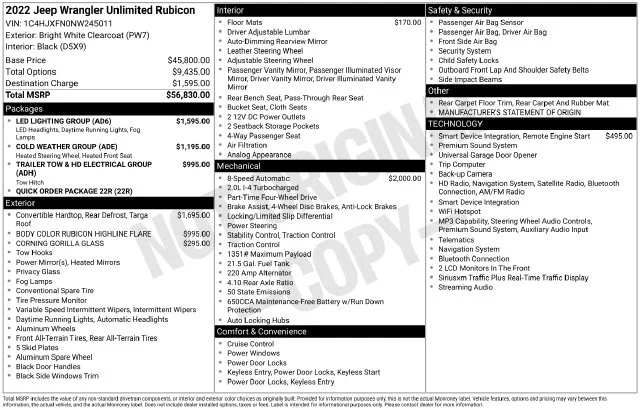 Used 2022 White Jeep Unlimited Rubicon image 37