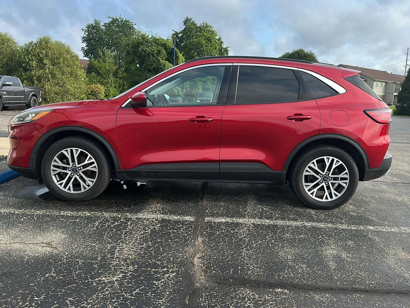 Used 2021 Rapid Red Metallic Tinted Clearcoat Ford SEL image 8