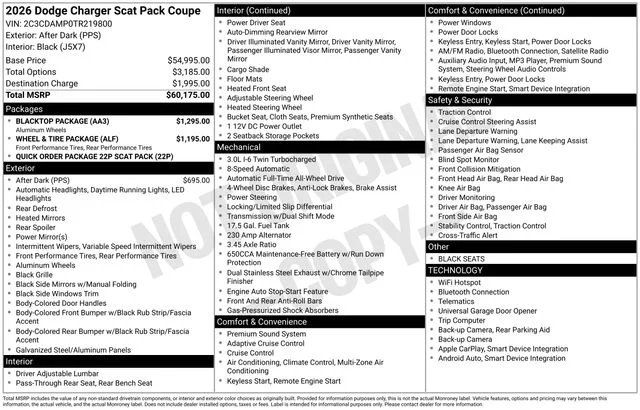 New 2026 After Dark Exterior Paint Dodge Scat Pack image 14