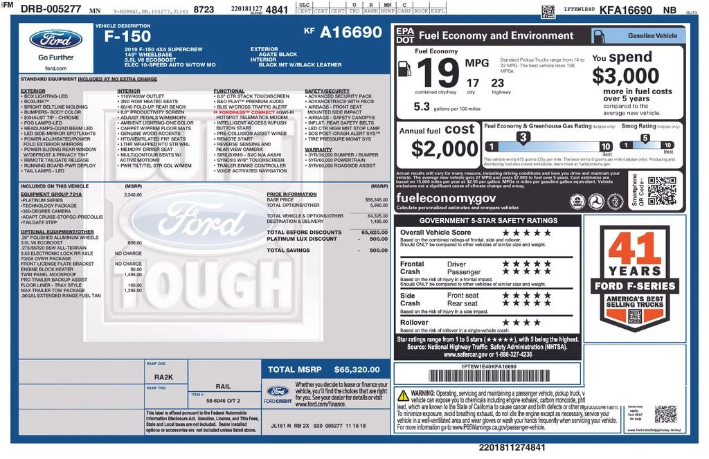 Used 2019 Black Ford Platinum image 5