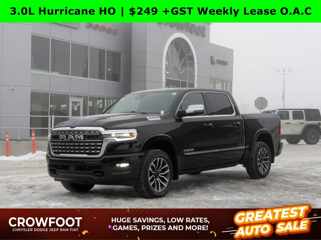 New 2026 Black RAM Limited - - 4x4 - Pano Sunroof - Heads Up Display - Rambox Cargo & More! image 1