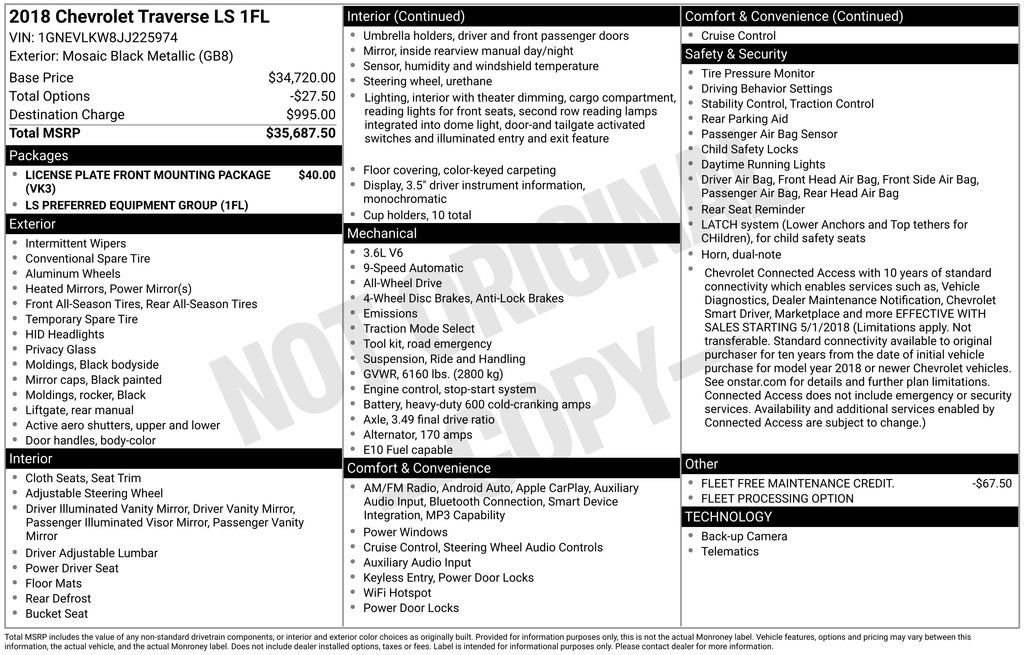 Used 2018 Black Chevrolet LS image 13