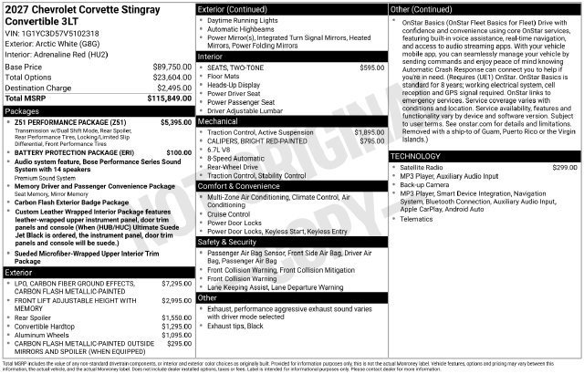 2027 Chevrolet Corvette 3LT - Photo 25