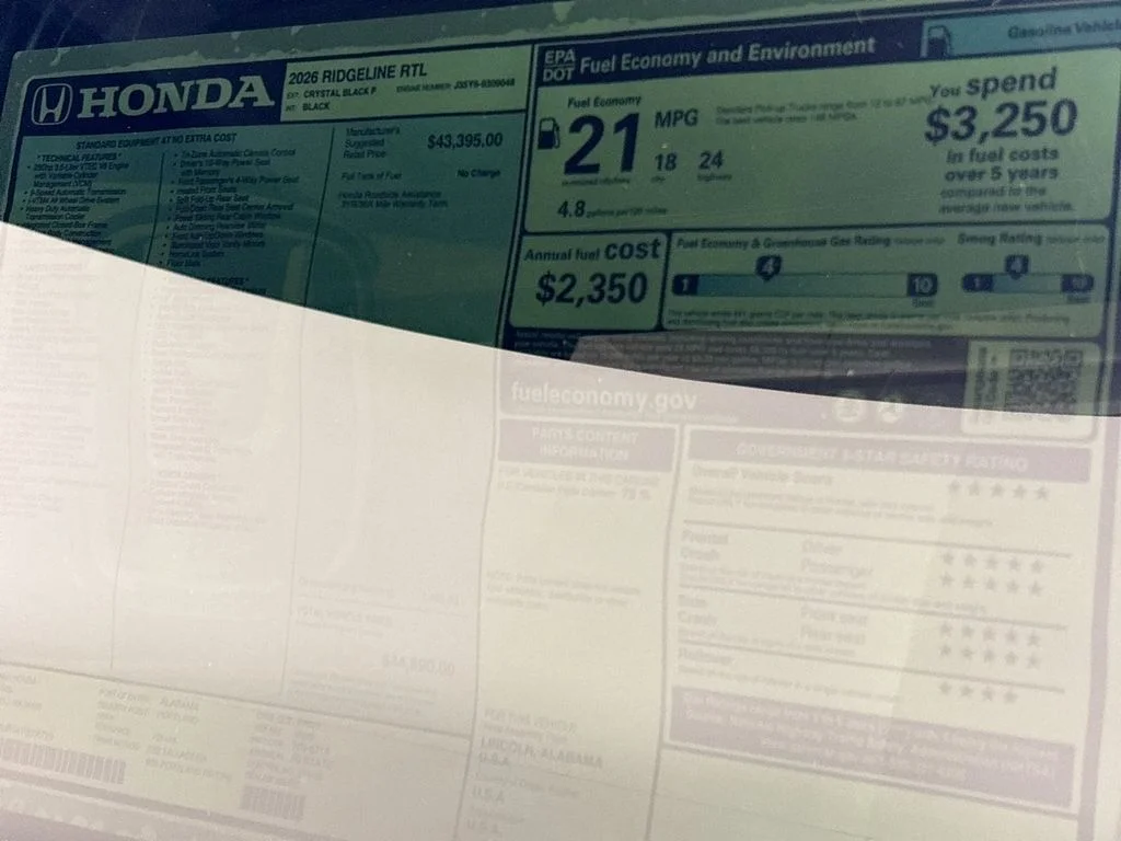New 2026 Crystal Black Pearl Honda RTL image 24