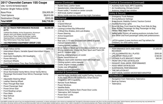 Used 2017 Yellow Chevrolet SS image 3