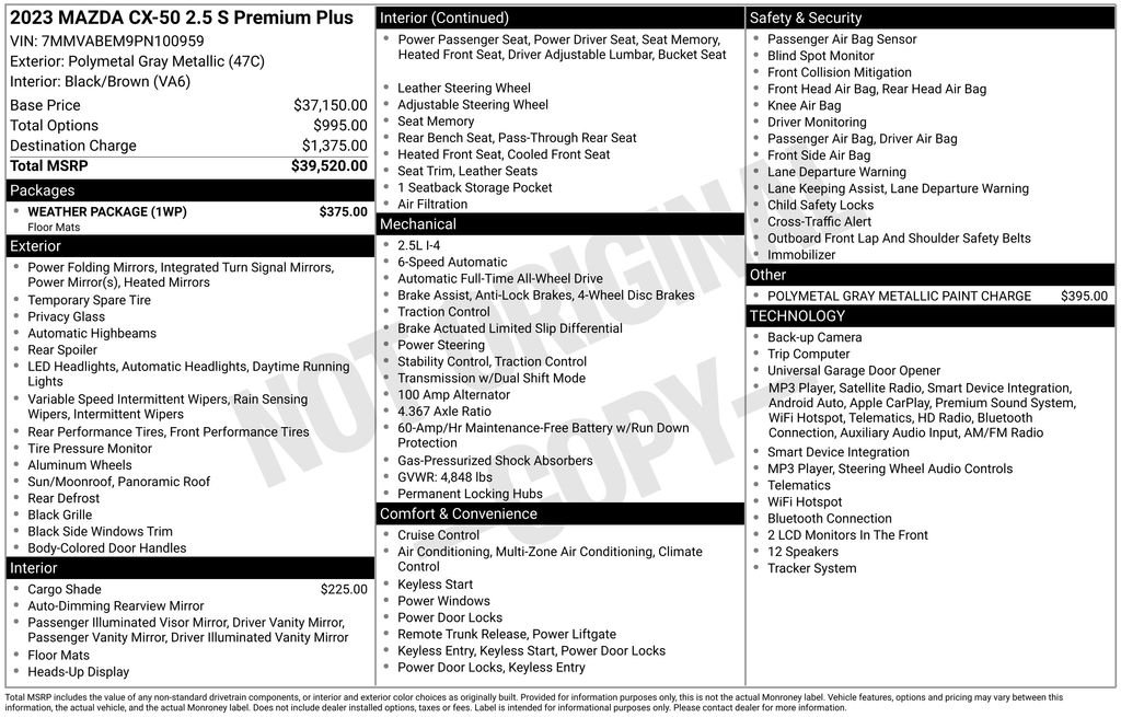 Used 2023 Gray Metallic Mazda 2.5 S Premium Plus Package image 4