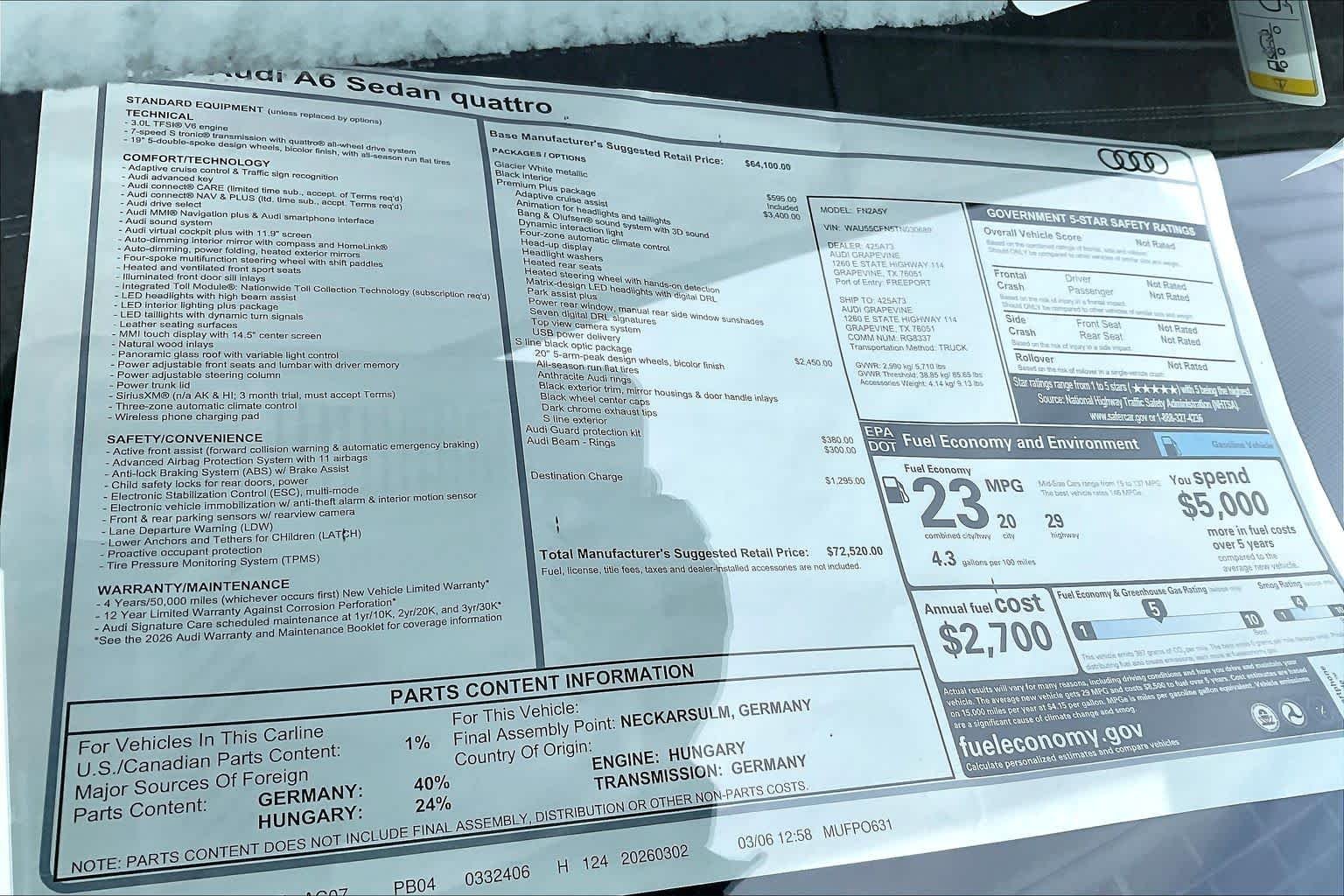 Used 2026 Glacier White Metallic Audi Premium Plus image 19