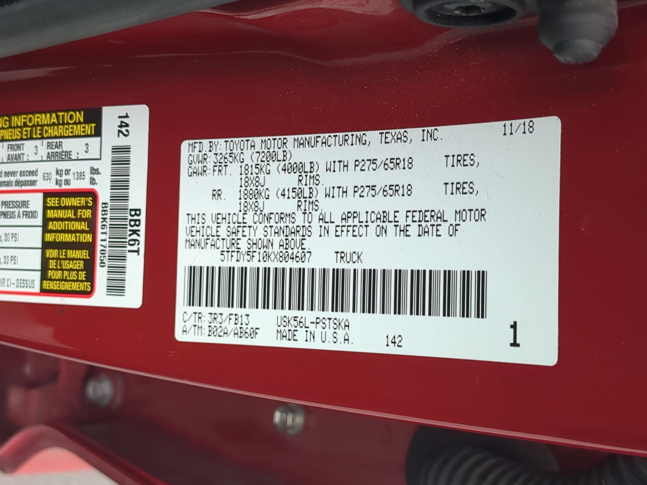 Used 2019 Barcelona Red Metallic Toyota SR5 image 30