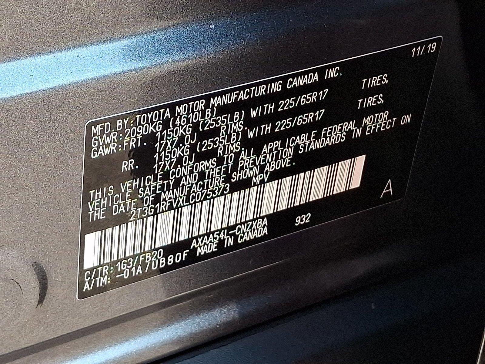 Used 2020 Magnetic Gray Metallic Toyota LE image 26