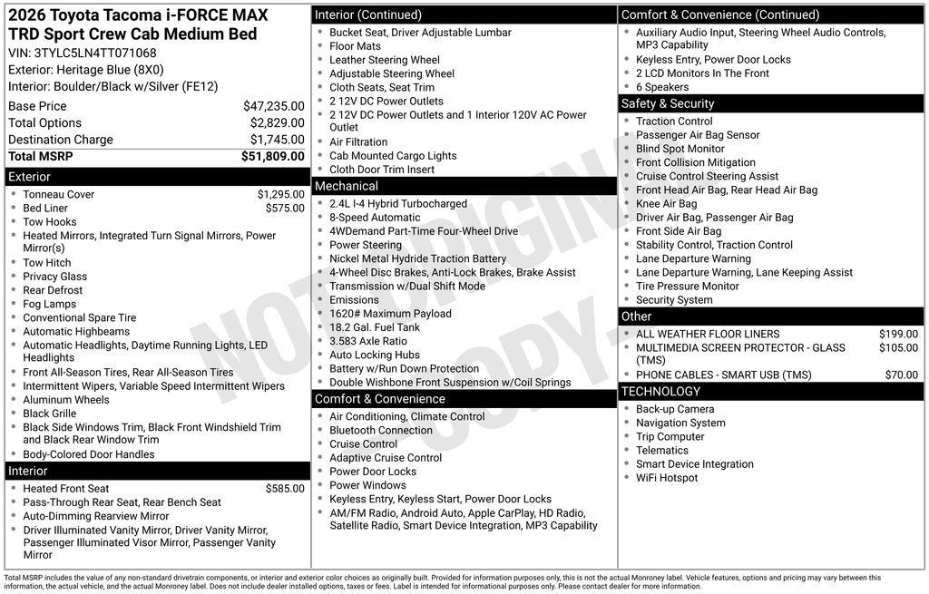 New 2026 Heritage Blue Toyota Tacoma TRD Sport image 27