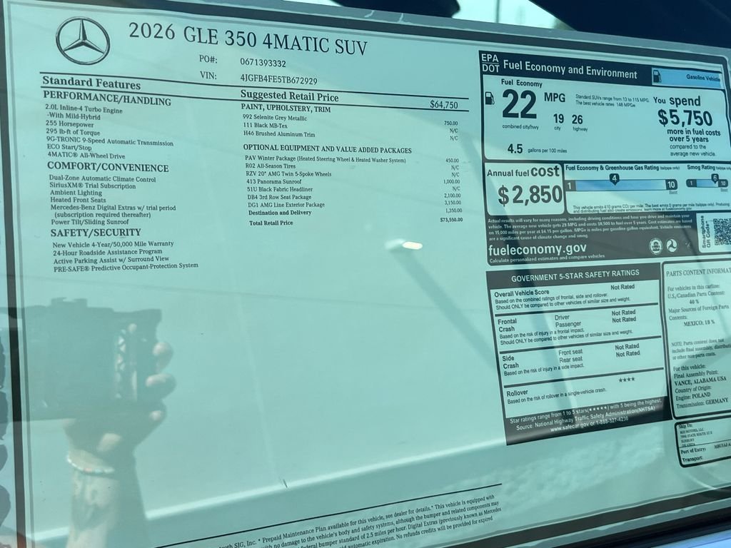 New 2026 Selenite Grey Metallic Mercedes-Benz GLE 350 image 38