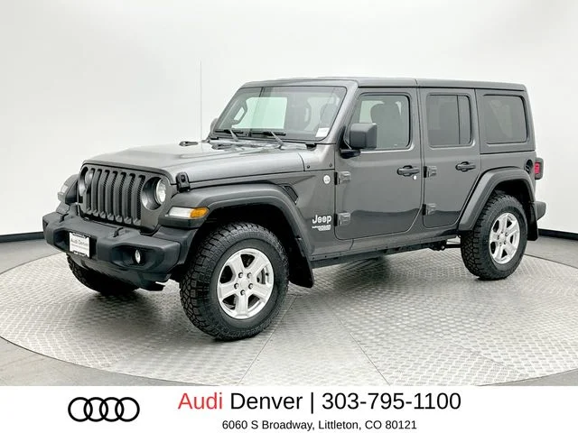 Used 2020 Gray Jeep Unlimited Sport image 1