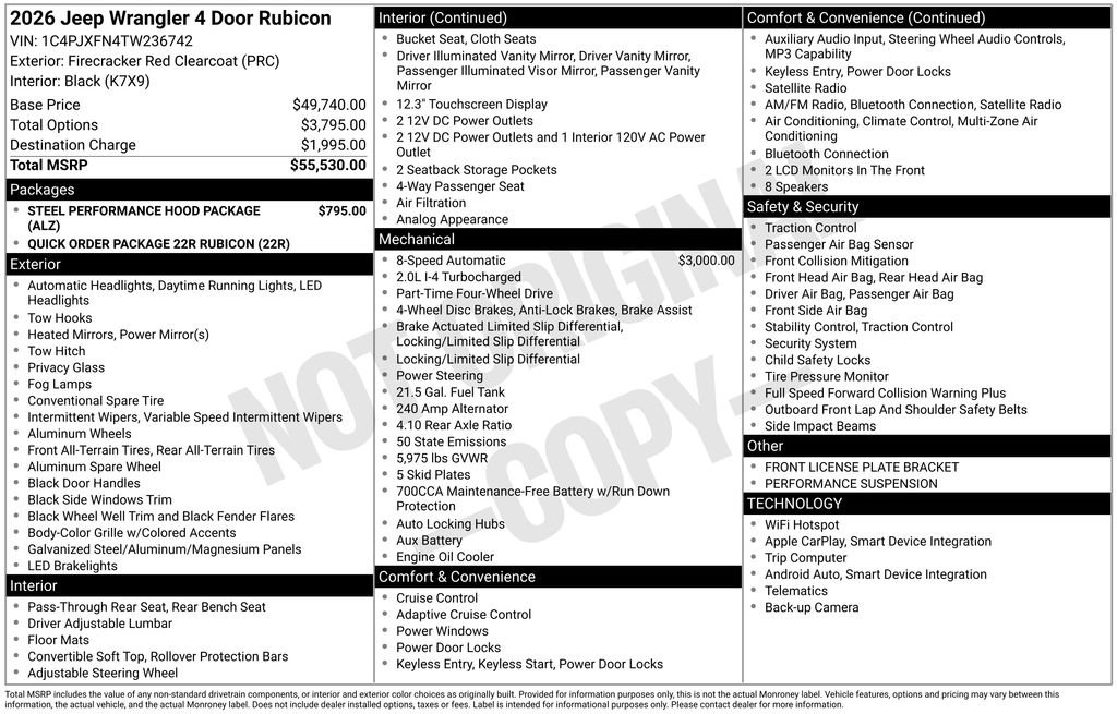 Used 2026 Red Clearcoat Jeep Rubicon image 2